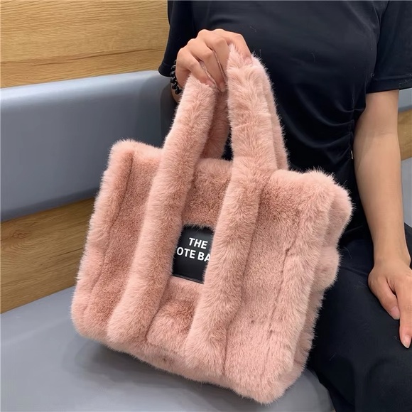 Faux Fur Tote Bag - Brown - Picture 5 of 13